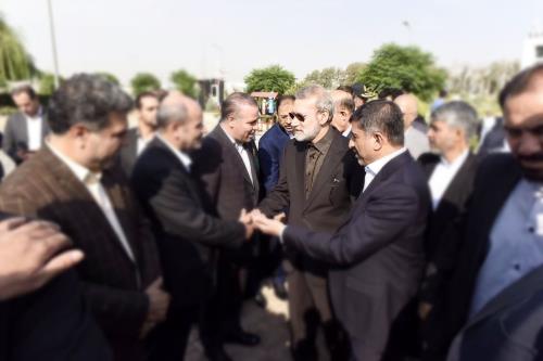 استقبال رسمی از رئیس مجلس شورای اسلامی در استان البرز